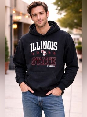 gildan hevay blend Illinois State redbirds Black Hoodie sweater